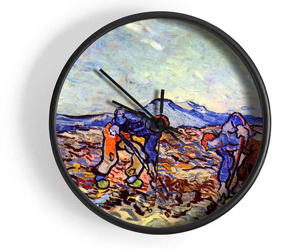 Van Gogh Farmers At Work Clock - Wallart-Direct UK