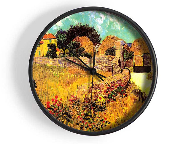 Van Gogh Farmhouse In Provence 1 Clock - Wallart-Direct UK