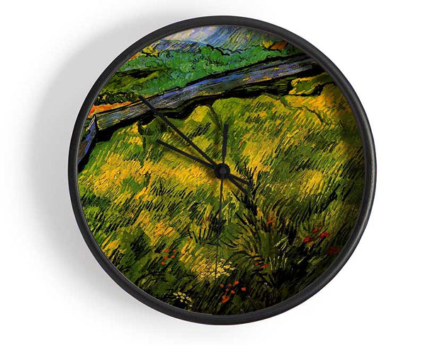 Van Gogh Field Of Spring Wheat At Sunrise Clock - Wallart-Direct UK