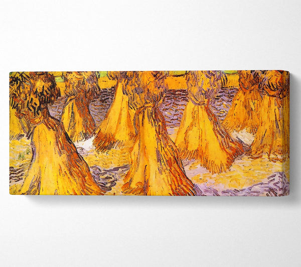Van Gogh Field With Stacks Of Wheat
