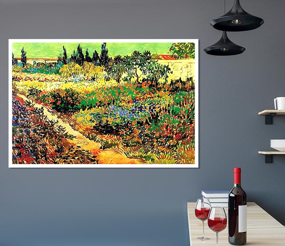 Van Gogh Flowering Garden With Path Print Poster Wall Art
