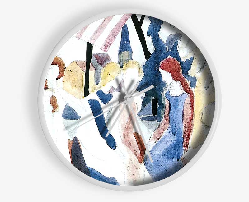 August Macke Four Girls On Altane Clock - Wallart-Direct UK