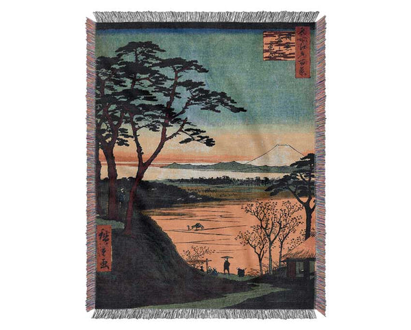 Hiroshige Grandpas Treehouse Woven Blanket