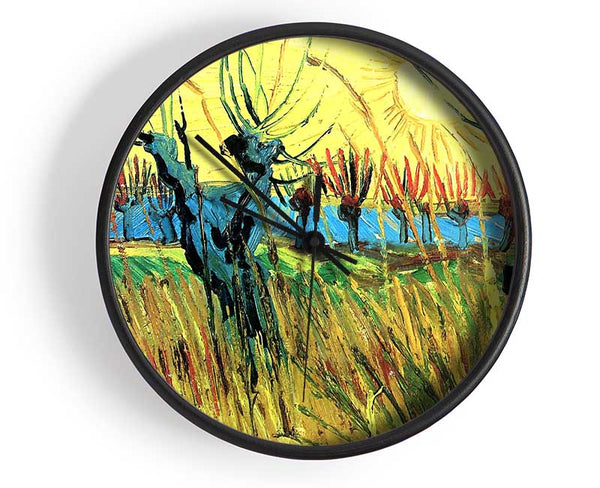 Van Gogh Grazing At Sunset Clock - Wallart-Direct UK