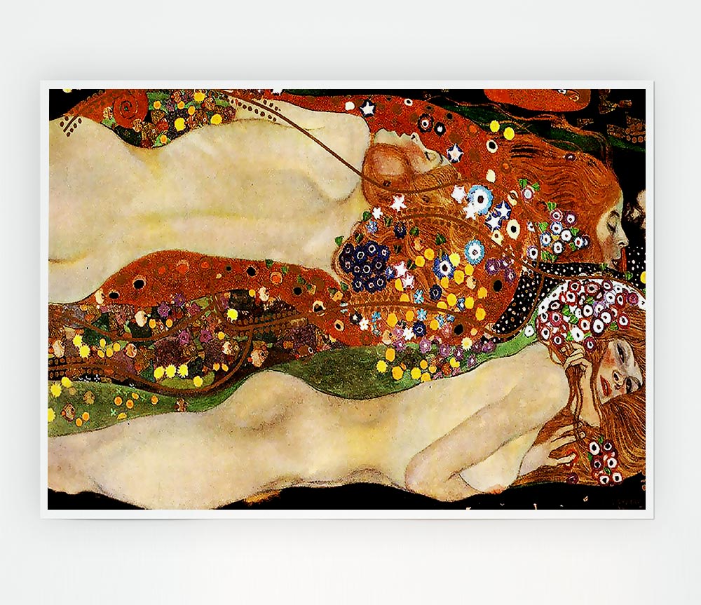 Klimt Water Serpents 2 Print Poster Wall Art