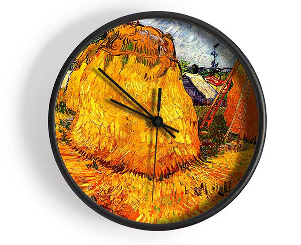 Van Gogh Haystacks In Provence Clock - Wallart-Direct UK