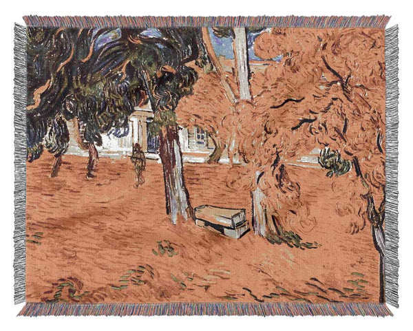 Van Gogh The Park Of St-Paul Hospital In Saint-Remy Woven Blanket