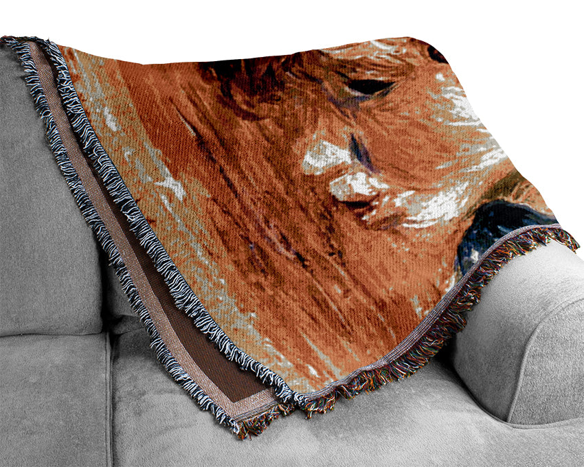 Renoir Head Of A Young Girl Woven Blanket