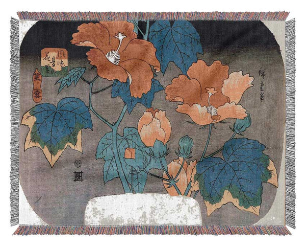 Hiroshige Hibiscus Woven Blanket