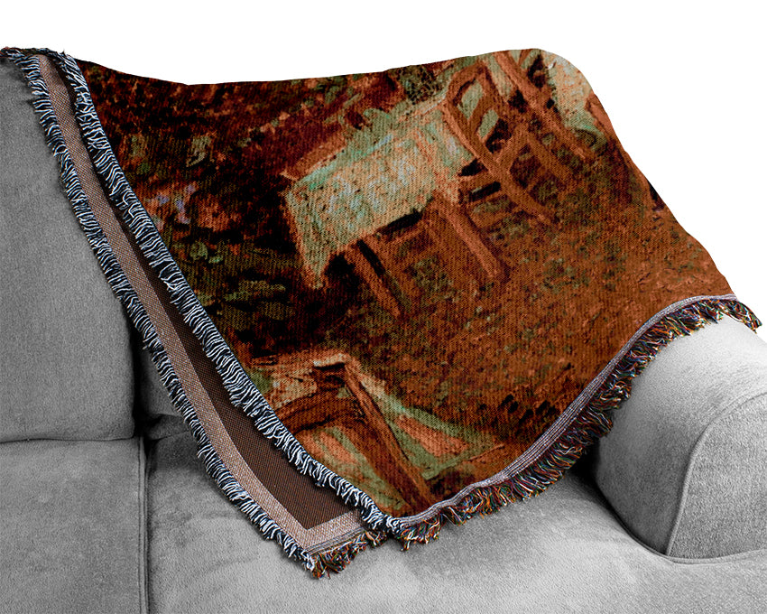 Van Gogh Interior Of A Restaurant Woven Blanket