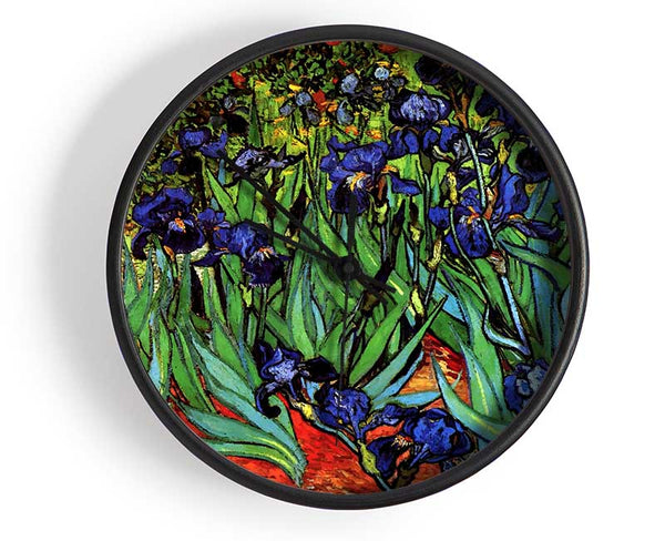 Van Gogh Irises 2 Clock - Wallart-Direct UK