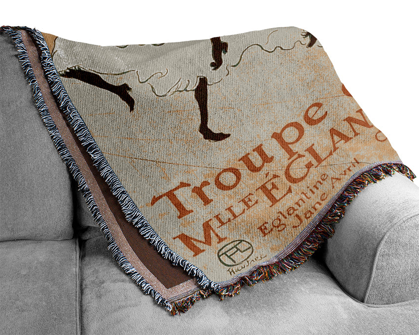 Toulouse Lautrec La Troup De Mlle Elegant Poster 1895 Woven Blanket