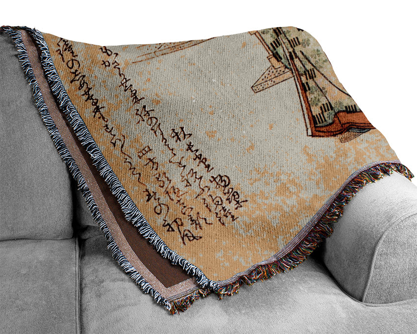 Hokusai Lady Woven Blanket