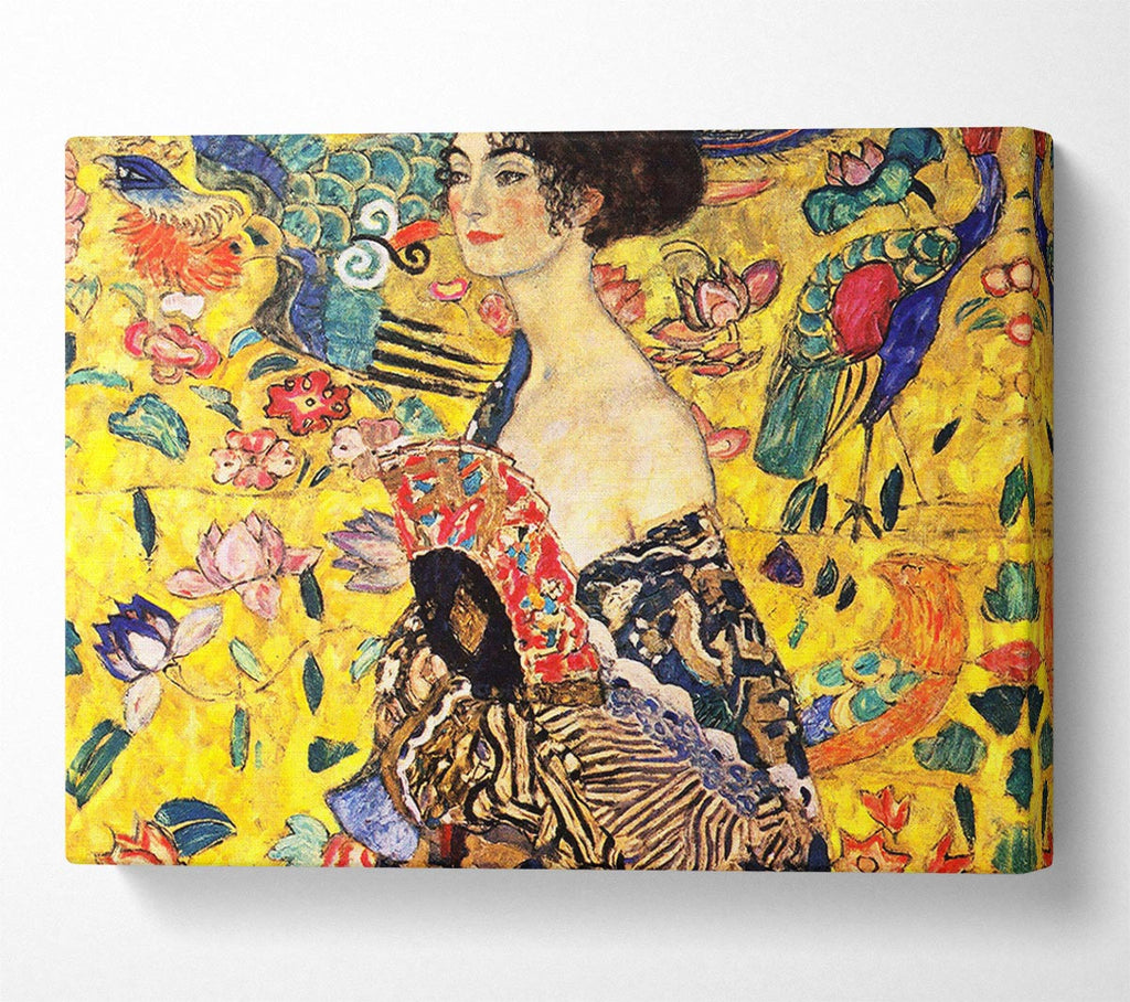 Picture of Klimt Lady With Fan Canvas Print Wall Art