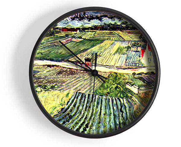 Van Gogh Landscape At Auvers In The Rain 2 Clock - Wallart-Direct UK