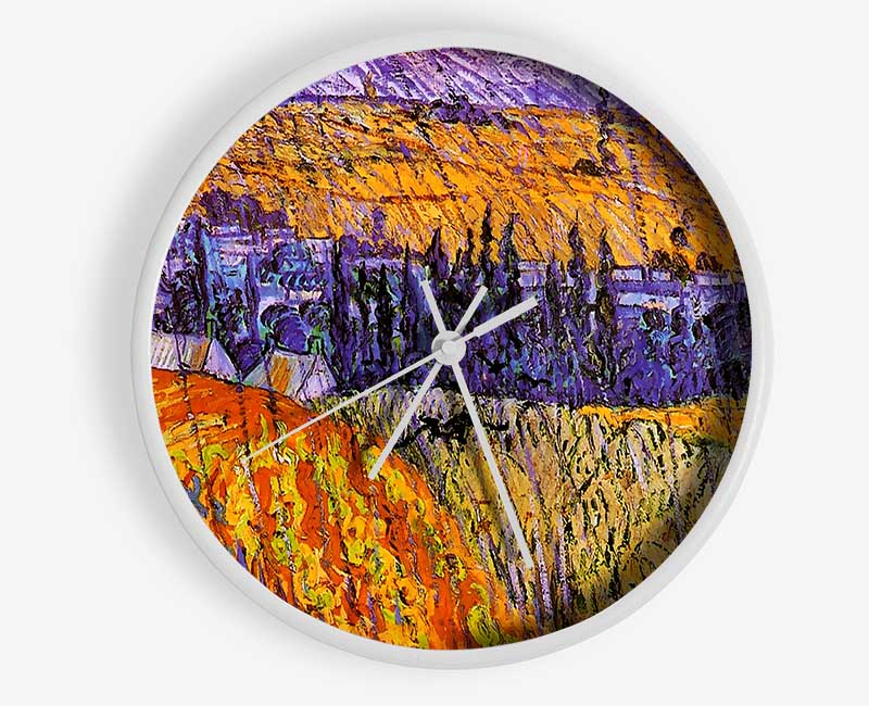 Van Gogh Landscape At Auvers In The Rain Clock - Wallart-Direct UK