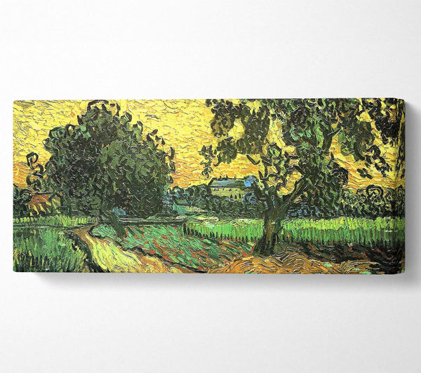 Van Gogh Landscape With Castle Auvers At Sunset