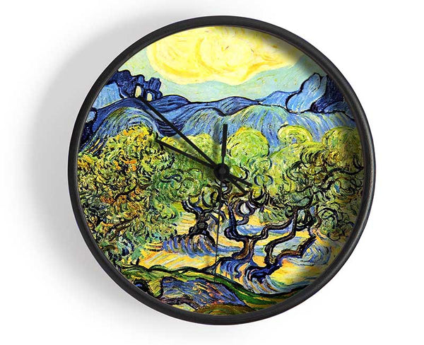 Van Gogh Landscape With Olive Trees Clock - Wallart-Direct UK
