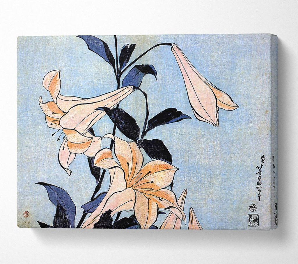 Picture of Hokusai Lilies Canvas Print Wall Art