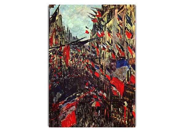 Monet Rue Staint Denis am Nationalfeiertag