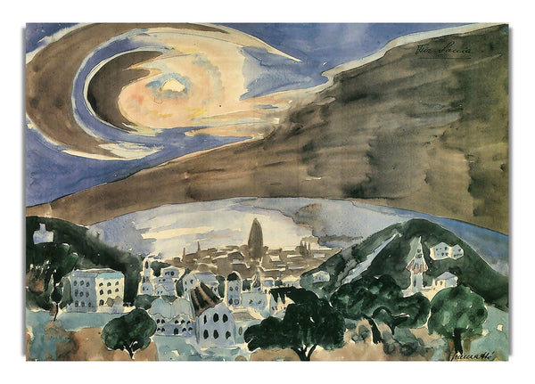 Mond über Barcelona von Walter Gramatte