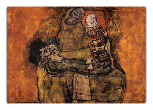Mutter mit zwei Kindern von Schiele