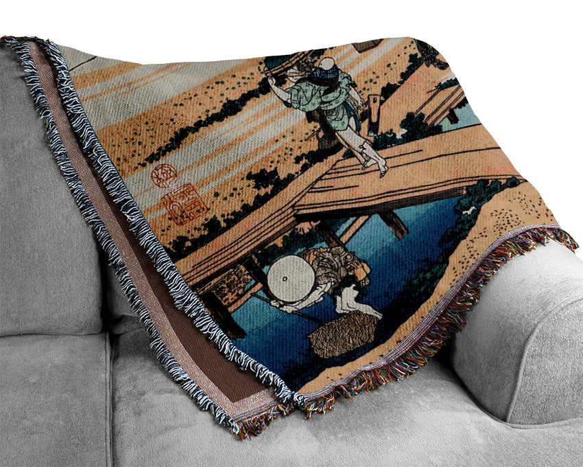 Hokusai Nakahara In The Sagami Province Woven Blanket