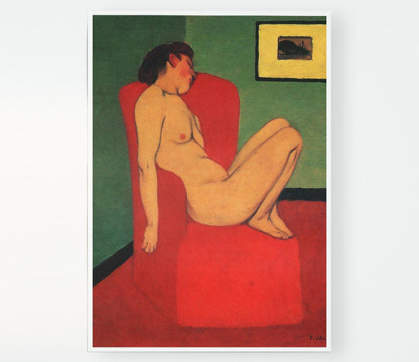 Felix Vallotton Nude In A Red Armchair Print Poster Wall Art