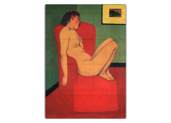 Akt in einem roten Sessel von Felix Vallotton