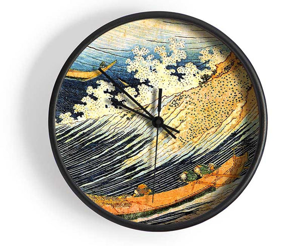 Hokusai Ocean Landscape 2 Clock - Wallart-Direct UK