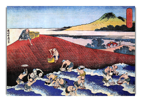 Meereslandschaft mit Fischern von Hokusai