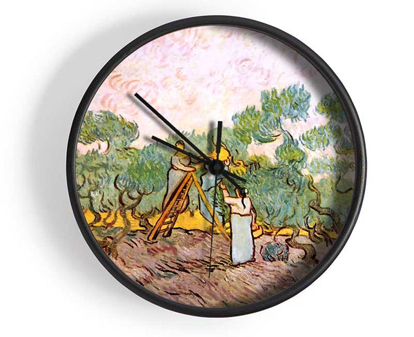 Van Gogh Olive Pickers Clock - Wallart-Direct UK