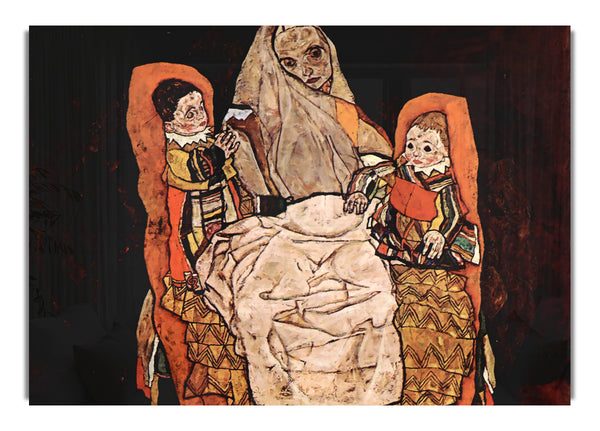 Elternteil mit zwei Kindern (Die Mutter) von Schiele