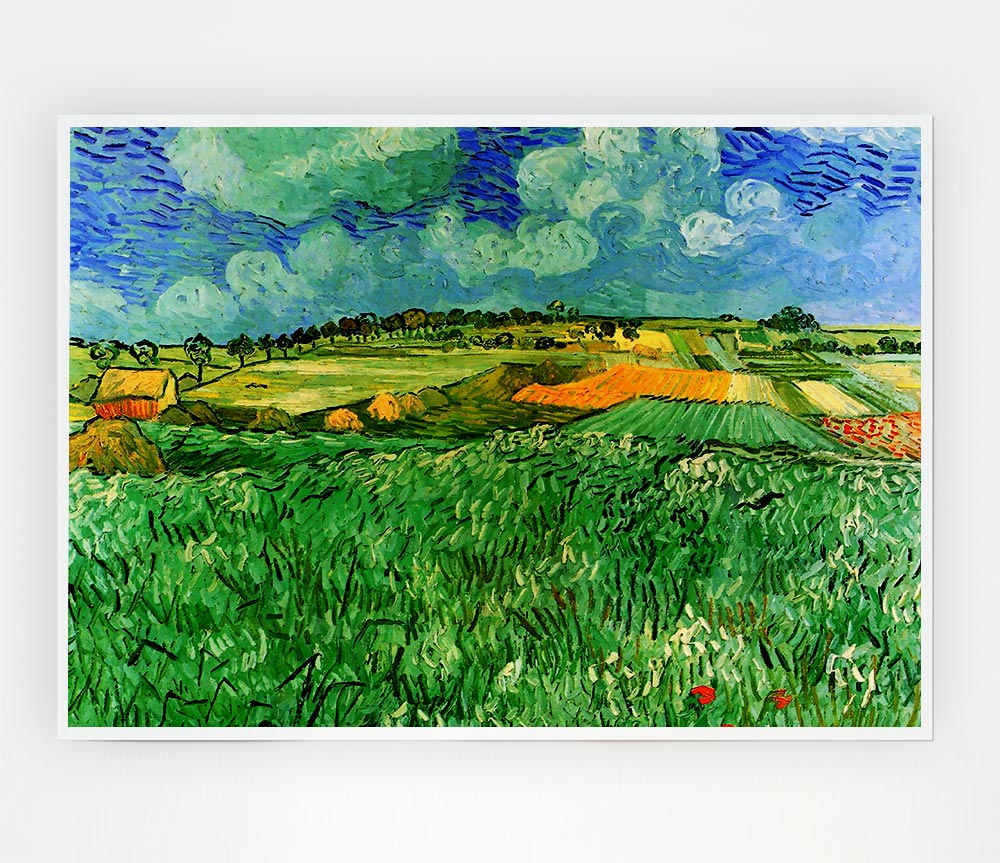 Van Gogh Plain Near Auvers Print Poster Wall Art