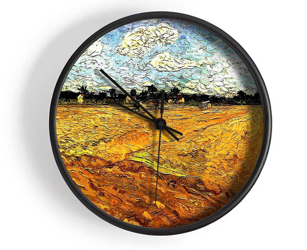 Van Gogh Ploughed Field Clock - Wallart-Direct UK