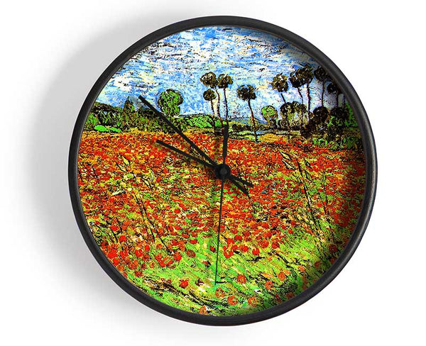 Van Gogh Poppy Fields Clock - Wallart-Direct UK