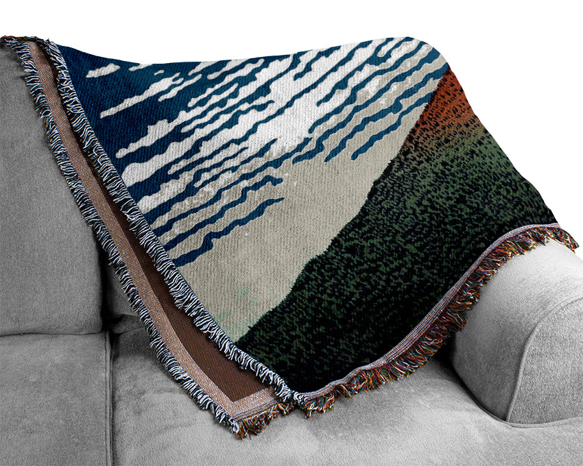 Hokusai Red Southern Wind On Fiji On A Clear Morning Woven Blanket