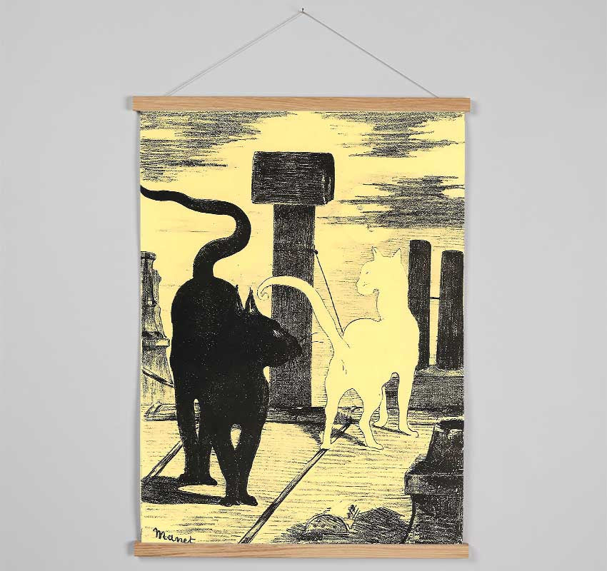 Manet Rendevouz Of Cats Hanging Poster - Wallart-Direct UK