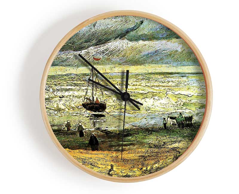 Van Gogh Scheveningen Beach In Stormy Weather Clock - Wallart-Direct UK