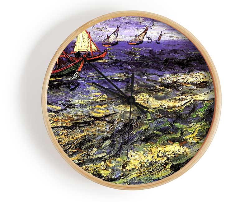 Van Gogh Seascape At Saintes-Maries Clock - Wallart-Direct UK