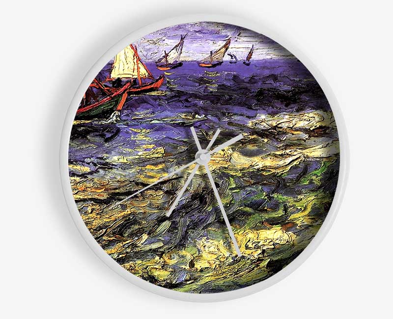 Van Gogh Seascape At Saintes-Maries Clock - Wallart-Direct UK