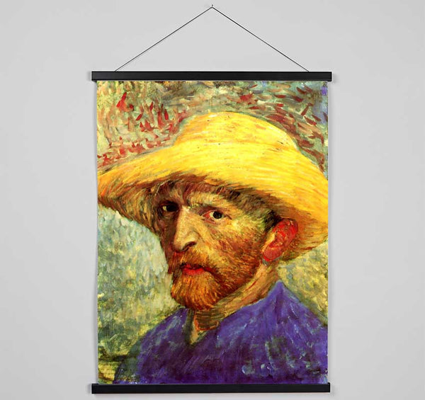 Van Gogh Self Portrait With Straw Hat 3 Hanging Poster - Wallart-Direct UK