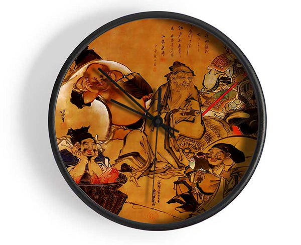 Hokusai Seven Gods Of Fortune Clock - Wallart-Direct UK