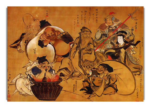 Sieben Glücksgötter von Hokusai