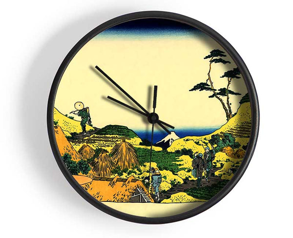 Hokusai Shimomeguro Clock - Wallart-Direct UK