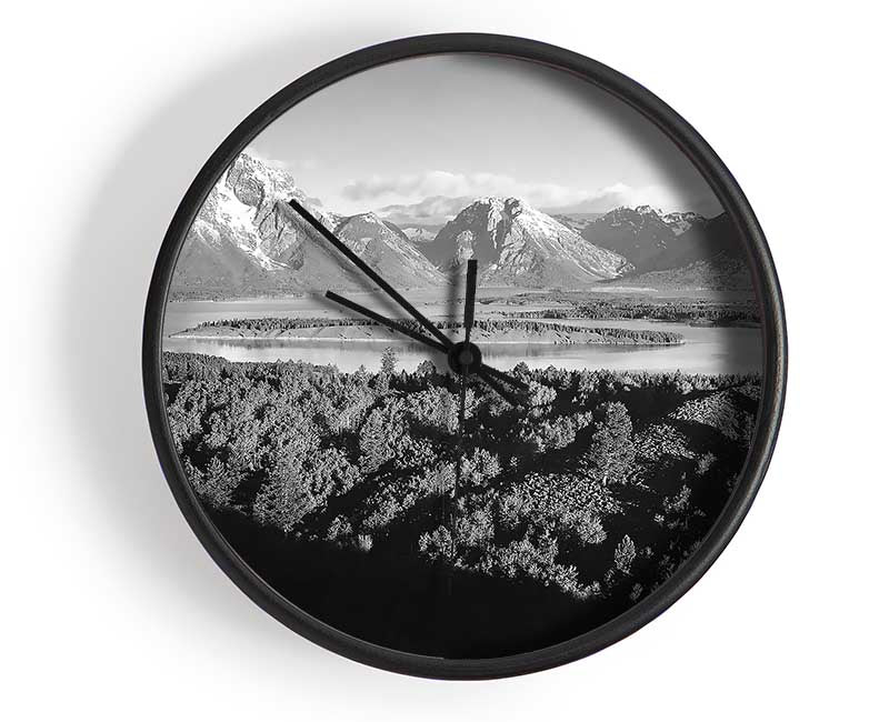 Ansel Adams Signal Hill In Grand Teton Wyoming Clock - Wallart-Direct UK
