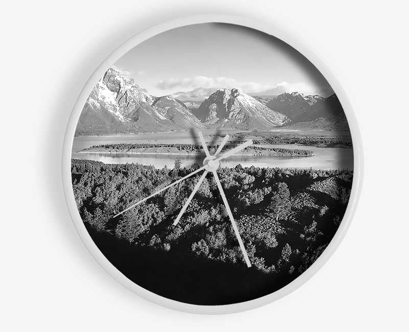 Ansel Adams Signal Hill In Grand Teton Wyoming Clock - Wallart-Direct UK