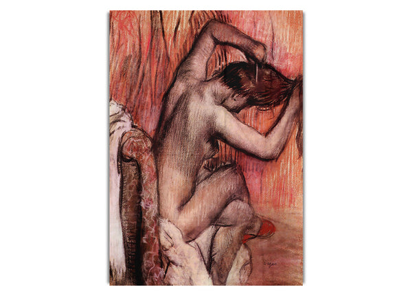 Sitzend und bürstend von Degas