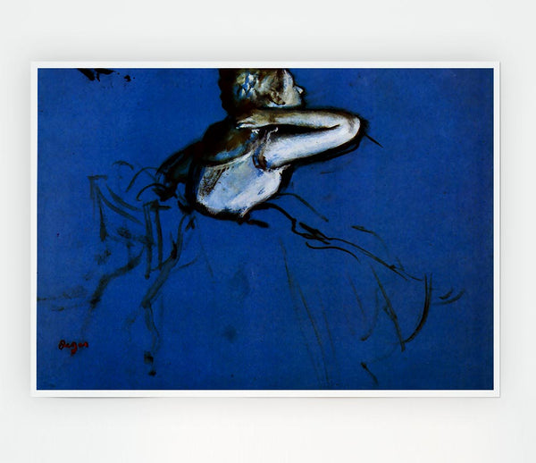 Degas Sitting Dancer In Profile With Hand On Her Neck Print Poster Wall Art