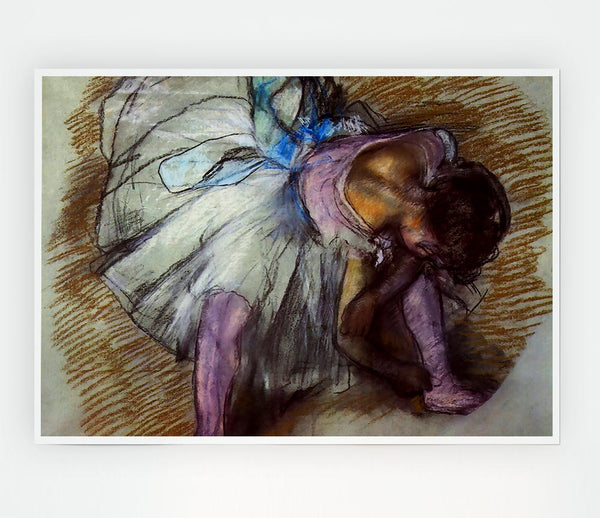 Degas Sitting Dancer Lacing Her Slipper Print Poster Wall Art